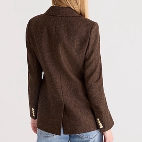 J. Crew RETAIL Bristol blazer in chocolate herringbone wool - Picture 2 of 13